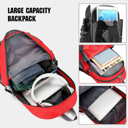 Sac à Dos Randonnée 40L Imperméable Léger – Nylon, Bretelles Respirantes | Trekking, Camping, Voyage