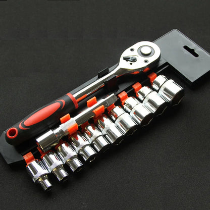 Jeu de 12 Douilles à Cliquet 1/4" – Acier Cr-V Haute Résistance - BLACKBEARD OUTDOOR INDUSTRIES