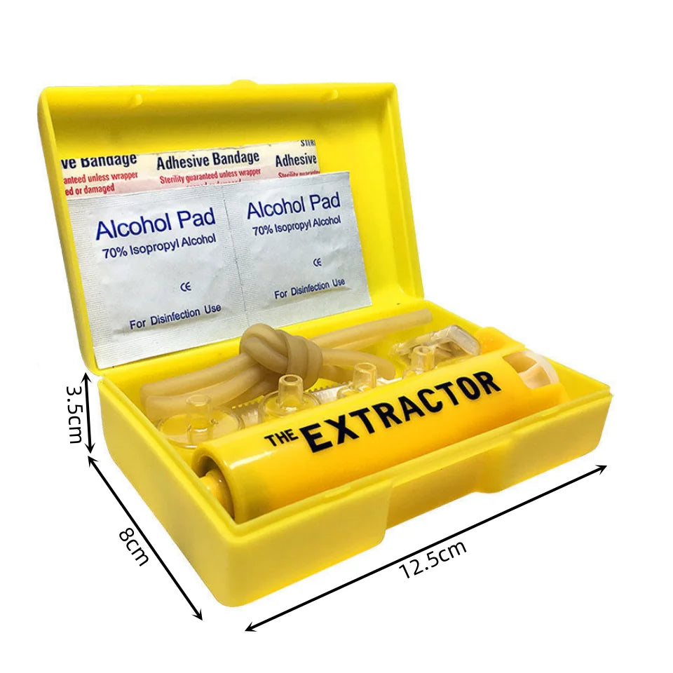 Extracteur de Venin pour Morsures d'Insectes et de Serpents – Pompe à Vide pour Secours en Situation d'Urgence, Kit de Premiers Secours de Survie - BLACKBEARD OUTDOOR INDUSTRIES