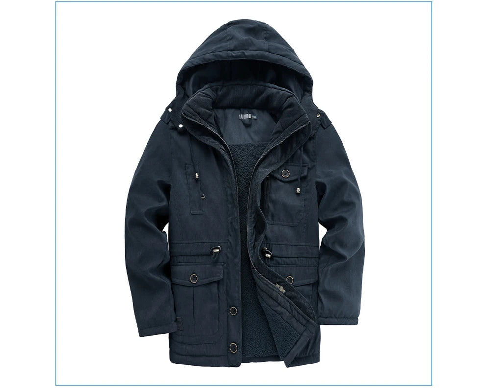 Veste d’Hiver Chaude Homme – DIMUSI Veste Tactique Épaissie | Polaire Doublée | Multi-poches | Coupe-Vent | Capuche | Mode & Outdoor - BLACKBEARD OUTDOOR INDUSTRIES