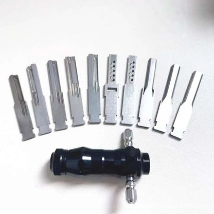 Kit de Crochetage Acier Inoxydable 10 en 1 avec Clés Interchangeables pour Serrures Tubulaires - BLACKBEARD OUTDOOR INDUSTRIES