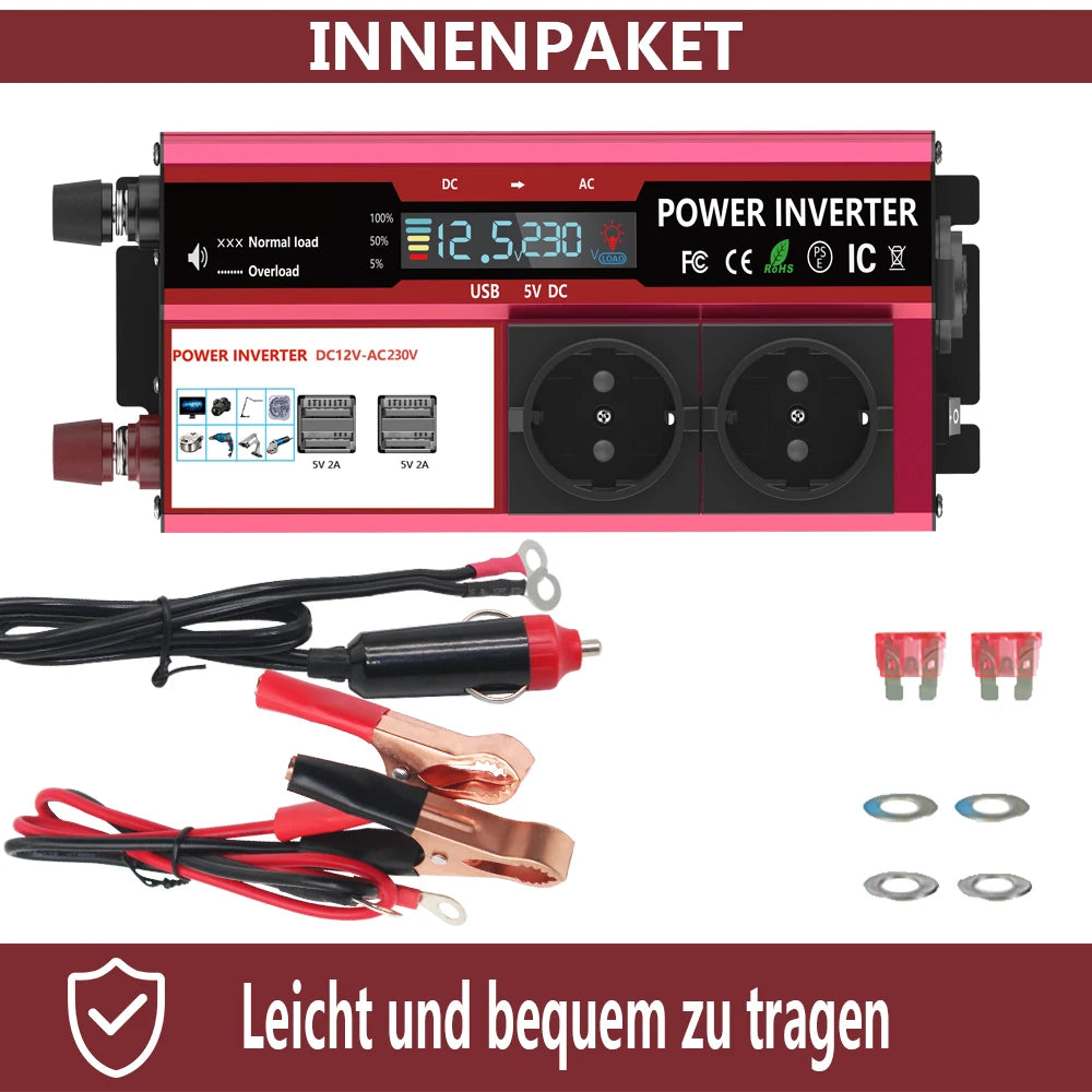 Convertisseur 12V DC vers 220V AC – 4000W Max - BLACKBEARD OUTDOOR INDUSTRIES