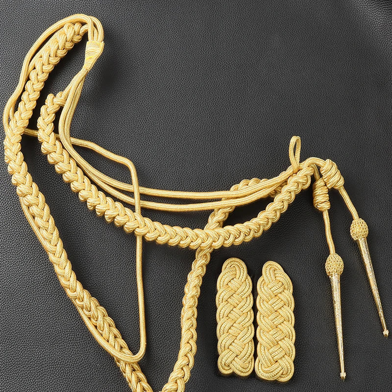 Épaulettes à franges et aiguillette dorées – Ensemble de cérémonie Bullion
