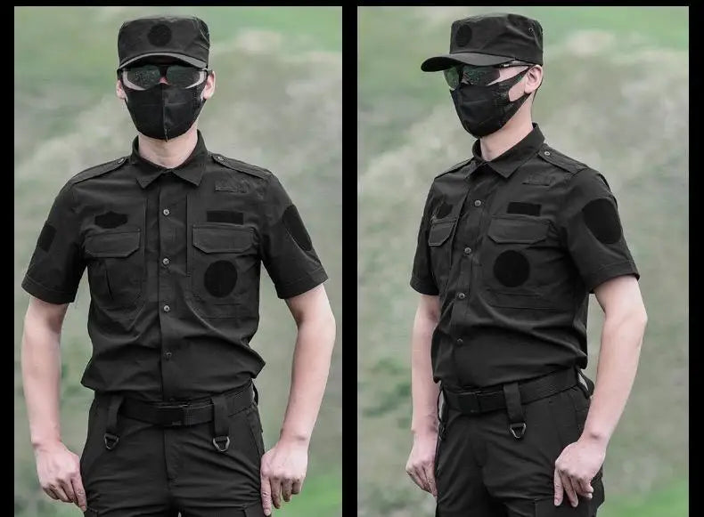 Tenue de Garde Sécuritaire - Uniforme Police en Tissu à Séchage Rapide, Costume de Travail Noir/Bleu pour Homme - BLACKBEARD OUTDOOR INDUSTRIES