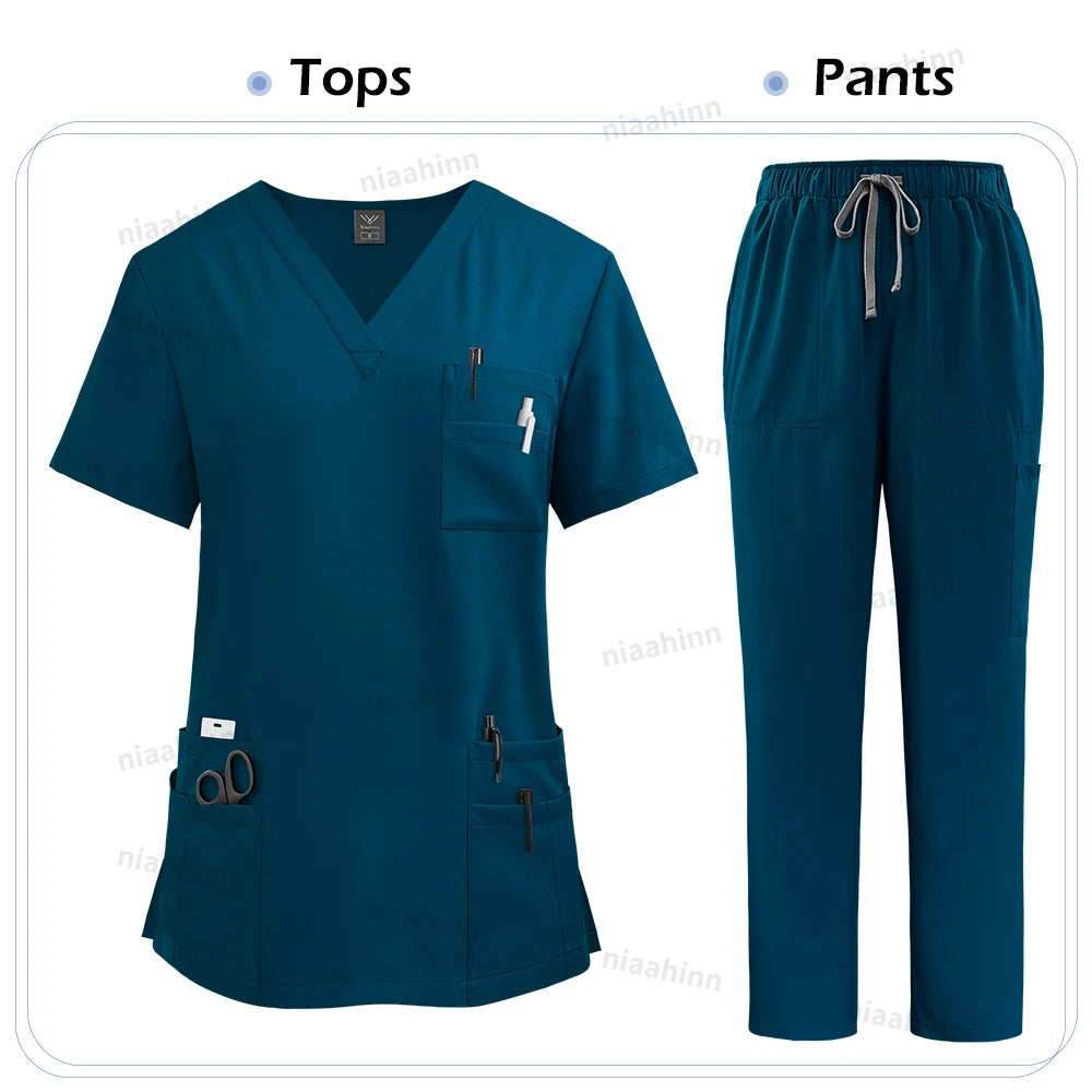 Uniforme Médical de Haute Qualité pour Femmes - Ensemble de Blouse et Pantalon pour Infirmière, Scrubs Unisexe BLACKBEARD OUTDOOR INDUSTRIES
