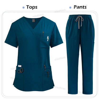 Uniforme Médical de Haute Qualité pour Femmes - Ensemble de Blouse et Pantalon pour Infirmière, Scrubs Unisexe BLACKBEARD OUTDOOR INDUSTRIES