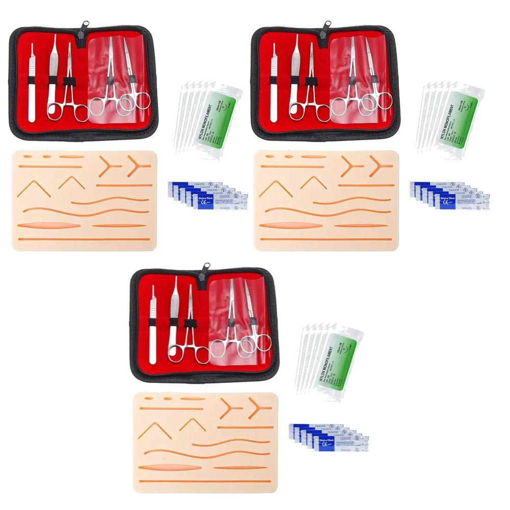 Kit de Suture Chirurgicale d’Entraînement – Pad Silicone 3 Couches | Étudiants Médecine & Secourisme