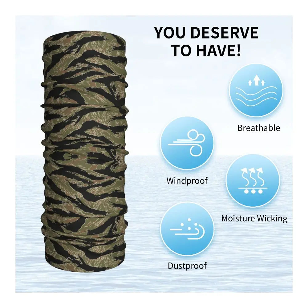 Tiger Stripe Camo – Bandeau Tour de Cou Hiver Multifonction pour Hommes et Femmes | Parfait pour Randonnée, Cyclisme, Sports Outdoor et Usage Quotidien - BLACKBEARD OUTDOOR INDUSTRIES