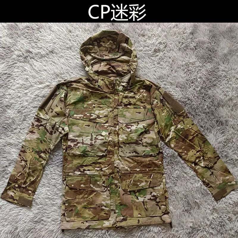 M2 Tactical Windbreaker Jacket – Veste de Travail Camouflée Imperméable à Capuche pour Randonnée, Sports et Activités en Extérieur BLACKBEARD OUTDOOR INDUSTRIES