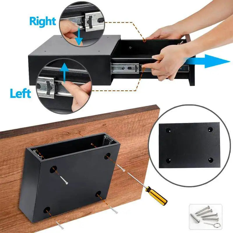 Coffre-tiroir biométrique pour pistolet – 40 × 30,5 × 13,2 cm