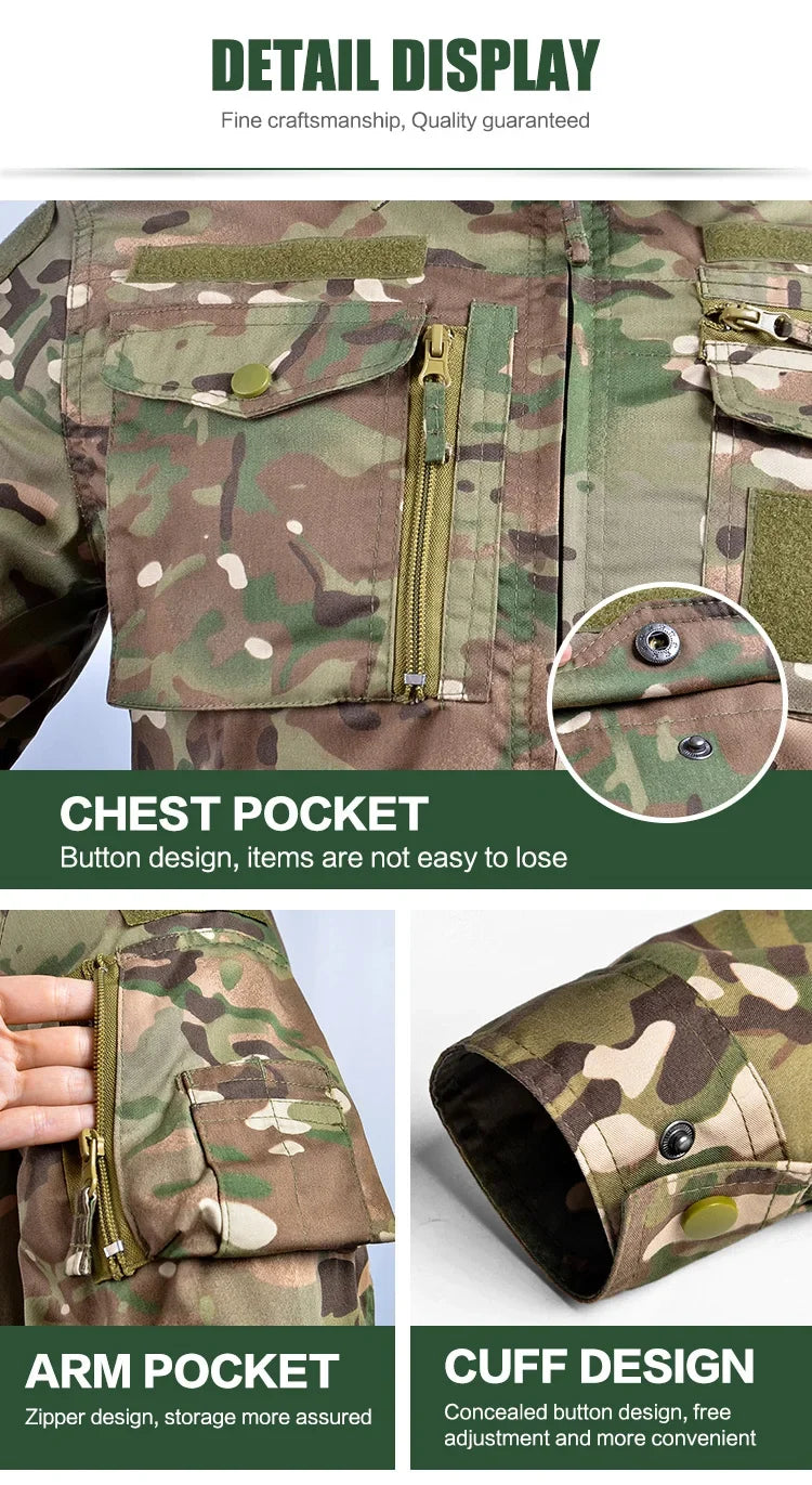 Uniforme Tactique BDU - Ensemble Camouflage avec Chemise et Pantalon | Vêtements de Randonnée, Chasse, Entraînement et Airsoft BLACKBEARD OUTDOOR INDUSTRIES