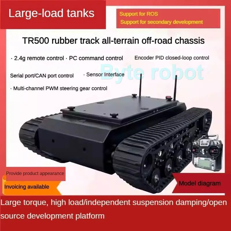 Châssis Robot Chenillé TR500 50 kg — STM32 Programmable — Police, Déminage, Sauvetage, R&D & Robotique - BLACKBEARD OUTDOOR INDUSTRIES