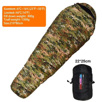 Sac de Couchage Mummy Duvet de Canard Blanc – Ultraléger, Hiver -20°C, Camping & Randonnée