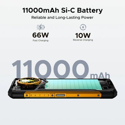 DOOGEE S200 Ultra 5G – Smartphone robuste 6,72'' 120Hz, 11000 mAh, 48 Go + 1 To, charge 66W, Android 15 (Dimensity 7400, NFC) - BLACKBEARD OUTDOOR INDUSTRIES