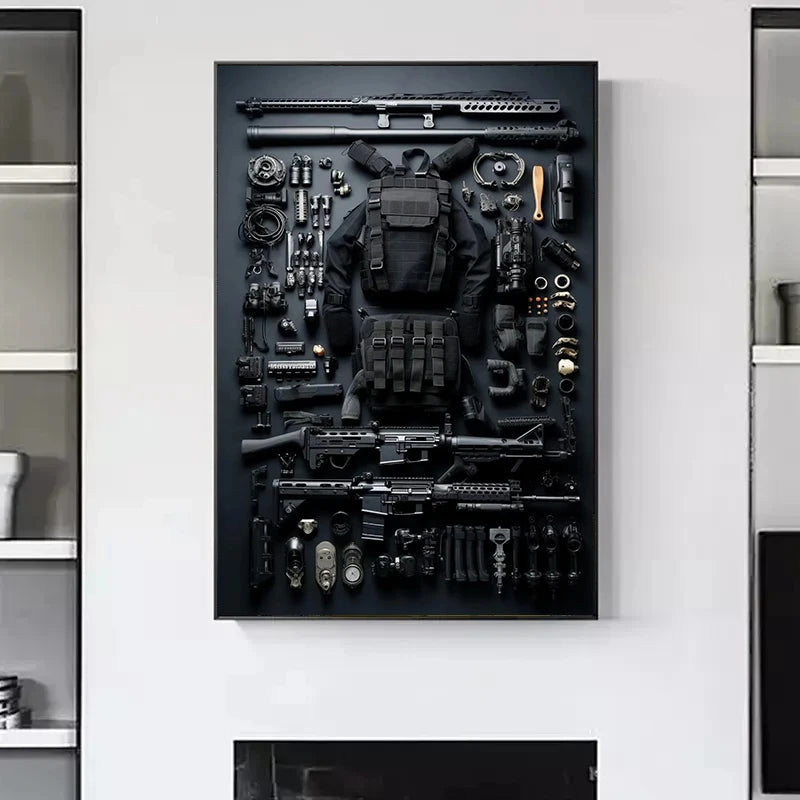 Gun Accessories Posters Wall Art Canvas Painting and Prints Pictures Ak-47 Automatic Rifle Interior for Room Home Decor Gifts BLACKBEARD OUTDOOR INDUSTRIES