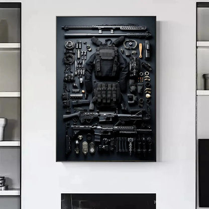 Gun Accessories Posters Wall Art Canvas Painting and Prints Pictures Ak-47 Automatic Rifle Interior for Room Home Decor Gifts BLACKBEARD OUTDOOR INDUSTRIES