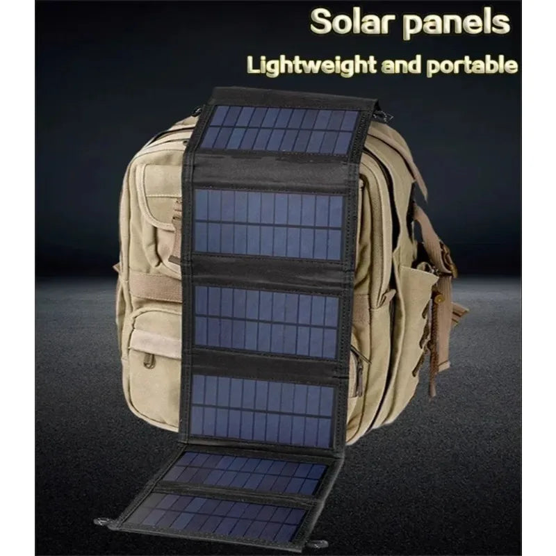 Chargeur solaire pliable portable avec chargement rapide USB Type-C pour téléphone, tablette et camping en extérieur - BLACKBEARD OUTDOOR INDUSTRIES