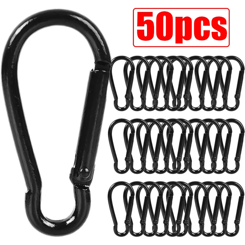 Mini Mousqueton en Alliage d'Aluminium – Lot de 10/50 pièces | Clip D-Type Pratique et Résistant pour Clés, Camping et Outdoor - BLACKBEARD OUTDOOR INDUSTRIES