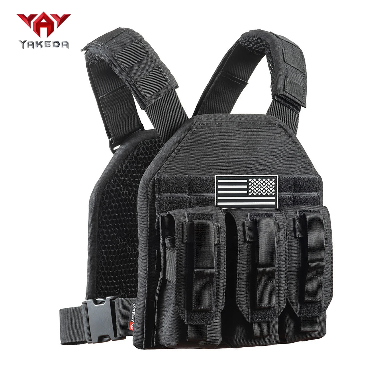 Gilet tactique YAKEDA leger avec système Molle et boucle de libération rapide en maille 3D respirante - BLACKBEARD OUTDOOR INDUSTRIES