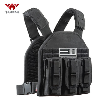 Gilet tactique YAKEDA leger avec système Molle et boucle de libération rapide en maille 3D respirante - BLACKBEARD OUTDOOR INDUSTRIES