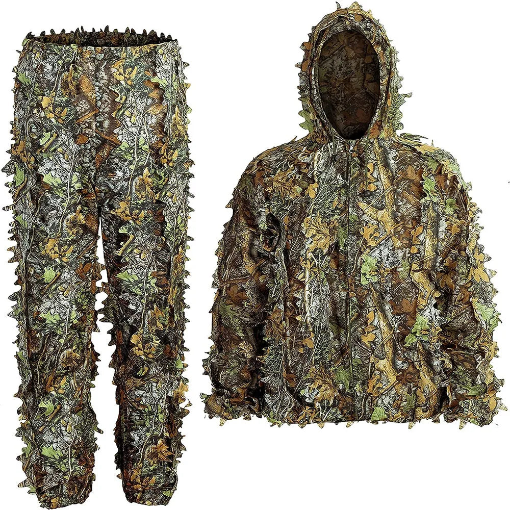 Combinaison Ghillie 3D Camouflage Tactique – Tenue de Chasse, Airsoft & Sniper | Homme, Femme, Enfant
