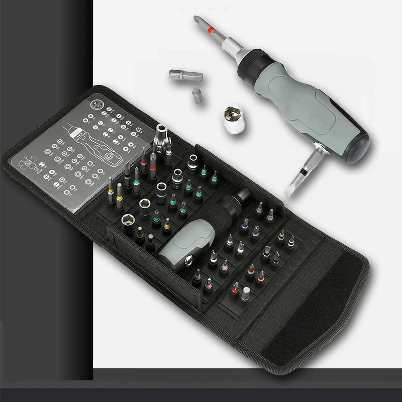 Coffret Tournevis Cliquet Multidirectionnel 30–49 pièces – Acier Vanadium Magnétique - BLACKBEARD OUTDOOR INDUSTRIES