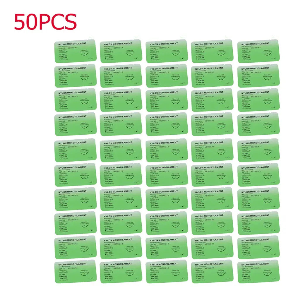 Kit de Sutures Médicales 4/0 – 10 à 100 pièces | Fils Monofilaments Nylon, Soie, Polypropylène, Polyester pour Exercices de Suture Ma boutique