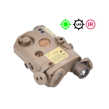 WADSN PEQ-15 UHP – Boîtier Laser IR / Rouge / Vert + LED 180 lm, Rail Picatinny 20mm, Airsoft & Chasse