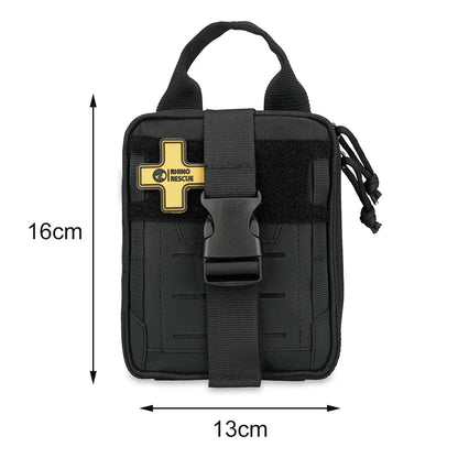 RHINO RESCUE CMS-Mini EDC IFAK – Pack Urgence Noir, Poches Premiers Secours Camping
