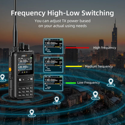 Talkie-Walkie KSUN UV110D – Radio Portable 10W, Batterie 4000 mAh, Écran Couleur, UHF/VHF