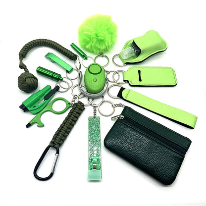 Kit porte-clés de sécurité multifonction 15 pièces