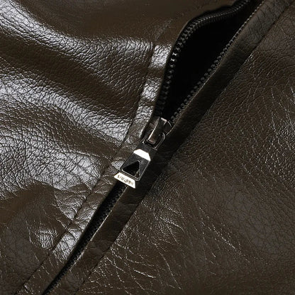 YJKVUR Men's Fleece-Lined Warm Faux Leather Jacket Waterproof Windproof Autumn Winter New Arrival Man Motorcycle Stylish Coat ﻿ BLACKBEARD OUTDOOR INDUSTRIES