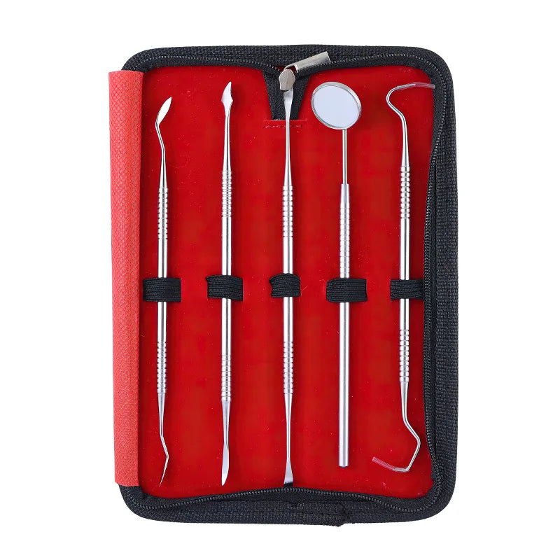 Kit Dentaire Inox – Détartreur, Miroir & Pince Bucco-Dentaire 5 ou 6 Pièces