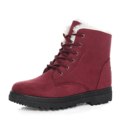 Bottines d’hiver fourrées femme à lacets