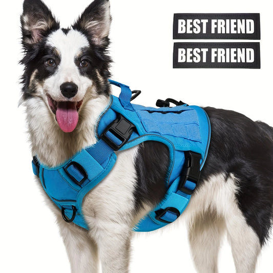 Gilet Harnais Grand Chien Réfléchissant – Vest K9 Ajustable avec Poignée