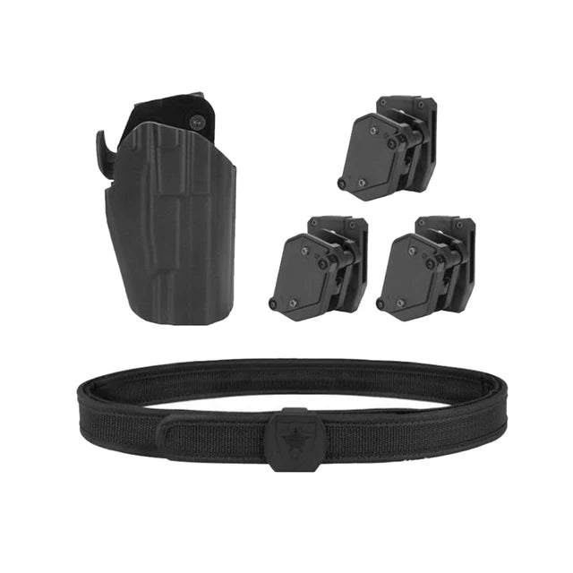 Ceinture Tactique IPSC Double Couche – Holster & Porte-Chargeur Inclus
