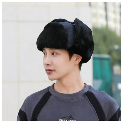 Chapka Ushanka Hiver avec Oreillettes et Cache-Visage - Unisexe