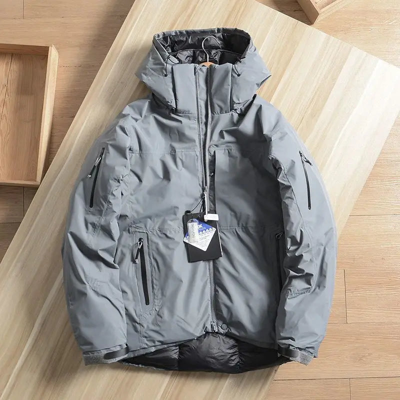 Veste hiver homme courte à capuche amovible