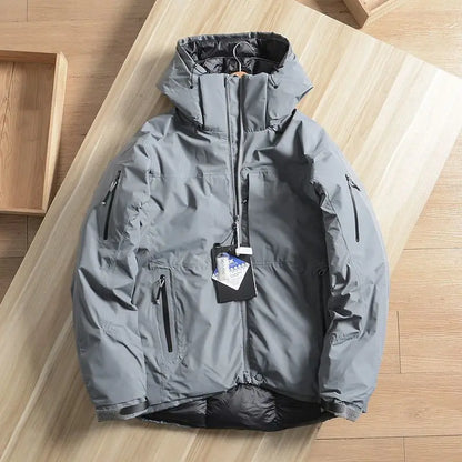 Veste hiver homme courte à capuche amovible