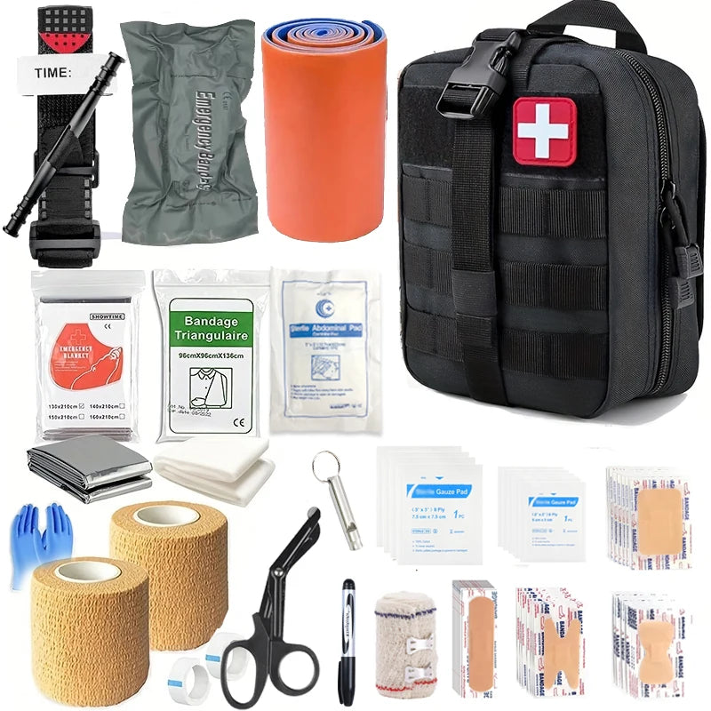Kit de premiers secours tactique, noir ou rouge