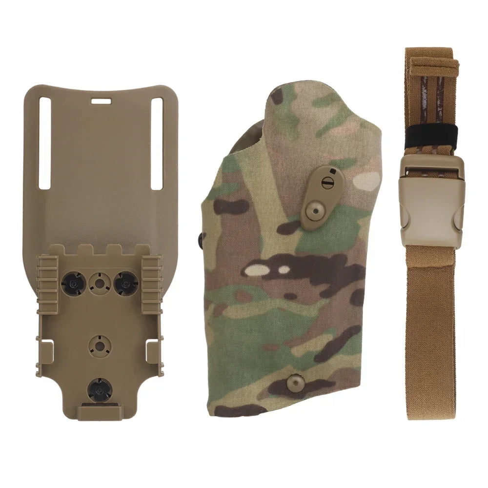 Holster Cuisse Tactique GB-79 SIG Sauer P320 + X300 – Système QLS, Sangle Cuisse, Droitier | Noir, Ranger Green, Coyote, Multicam - BLACKBEARD OUTDOOR INDUSTRIES