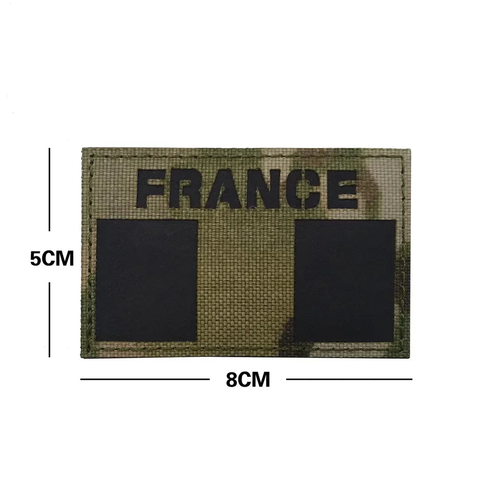 Patch Drapeau France IR Réfléchissant – Badge Tactique Brodé pour Casquette, Sac, Brassard - BLACKBEARD OUTDOOR INDUSTRIES