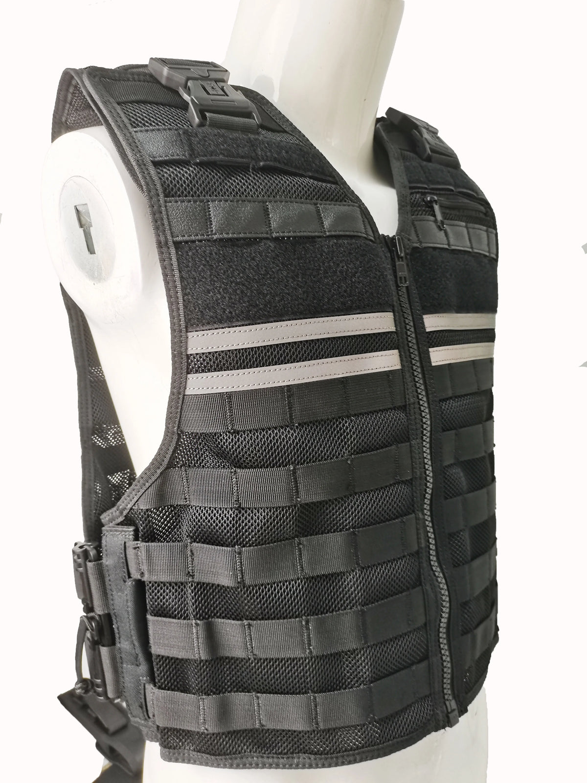 Gilet Tactique MOLLE Ajustable – Oxford Haute Densité, Bandes Réfléchissantes, Détachement Rapide | Airsoft, Sécurité