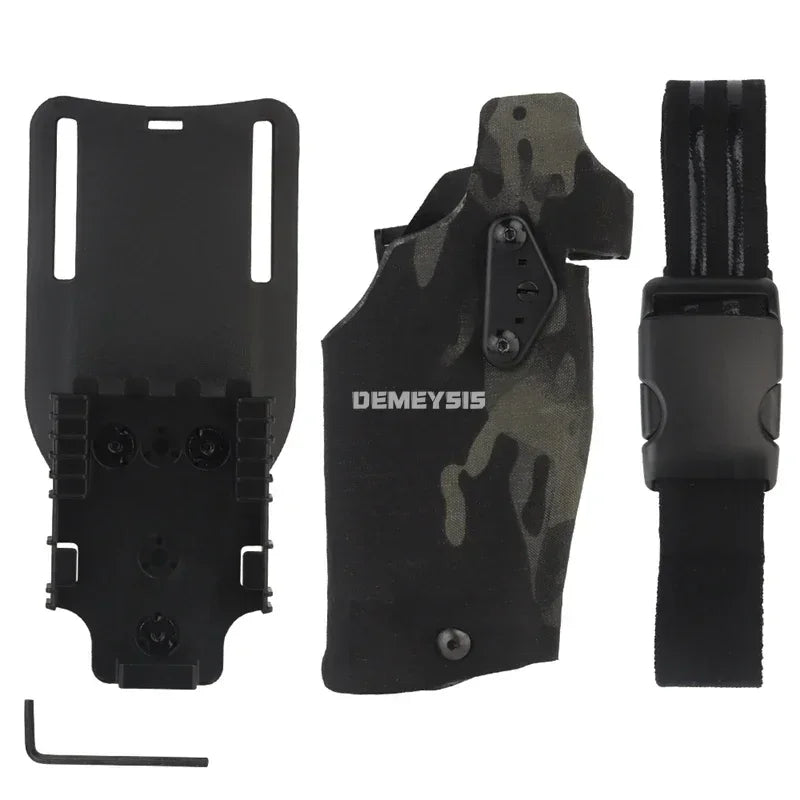 Holster Tactique Glock 17 Gen4 / G19 + X300/X300U – Verrouillage Rapide, Intérieur Floqué, Sangle Cuisse | Droitier | 5 Coloris - BLACKBEARD OUTDOOR INDUSTRIES