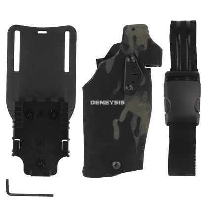 Holster Tactique Glock 17 Gen4 / G19 + X300/X300U – Verrouillage Rapide, Intérieur Floqué, Sangle Cuisse | Droitier | 5 Coloris - BLACKBEARD OUTDOOR INDUSTRIES