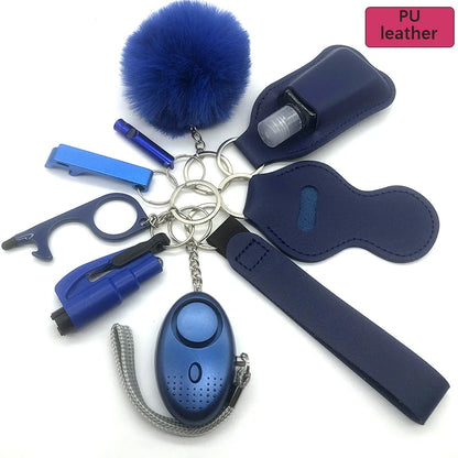 Kit porte-clés de sécurité femme 10 pièces avec dragonne