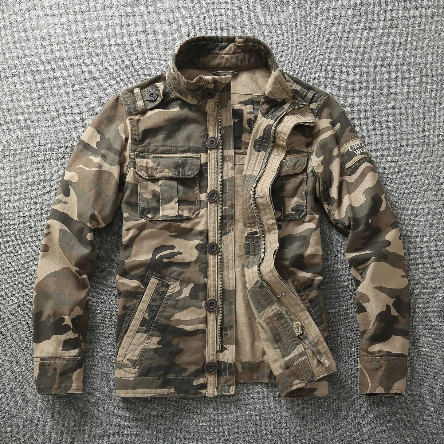 Veste Cargo Militaire Camouflage Homme — Coton Lourd, Col Montant, Multi-Poches | Workwear & Outdoor | S à XXXL - BLACKBEARD OUTDOOR INDUSTRIES