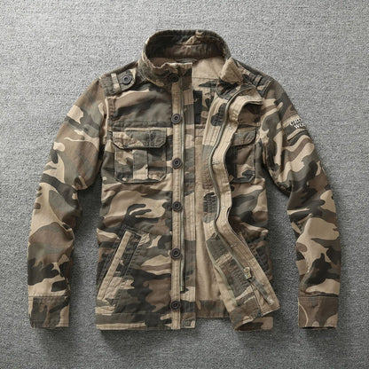 Veste Cargo Militaire Camouflage Homme — Coton Lourd, Col Montant, Multi-Poches | Workwear & Outdoor | S à XXXL - BLACKBEARD OUTDOOR INDUSTRIES