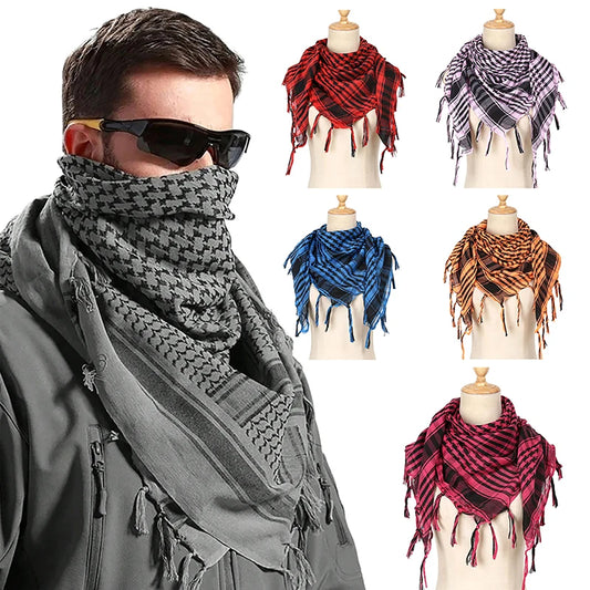 Shemagh Keffiyeh Tactique Désert – Écharpe Tête & Cou Unisexe 98x98 cm Polyester