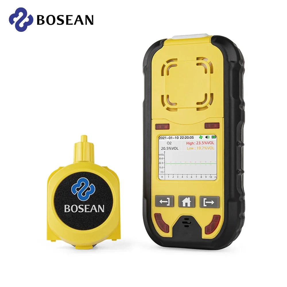 Détecteur de Gaz Portable 4 en 1 Bosean BH-4M – O2, CO, H2S, LEL avec Pompe d'Aspiration